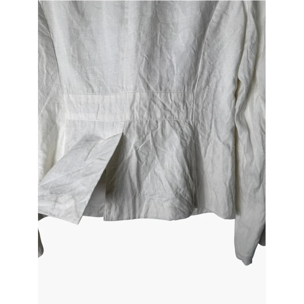 Banana Republic White 100% Linen Blazer Jacket Lined, Size 4 - Picture 5 of 7